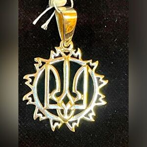 Pendant Ukrainian Trident Tryzub Ukraine Necklace Jewelry UA Silver 925